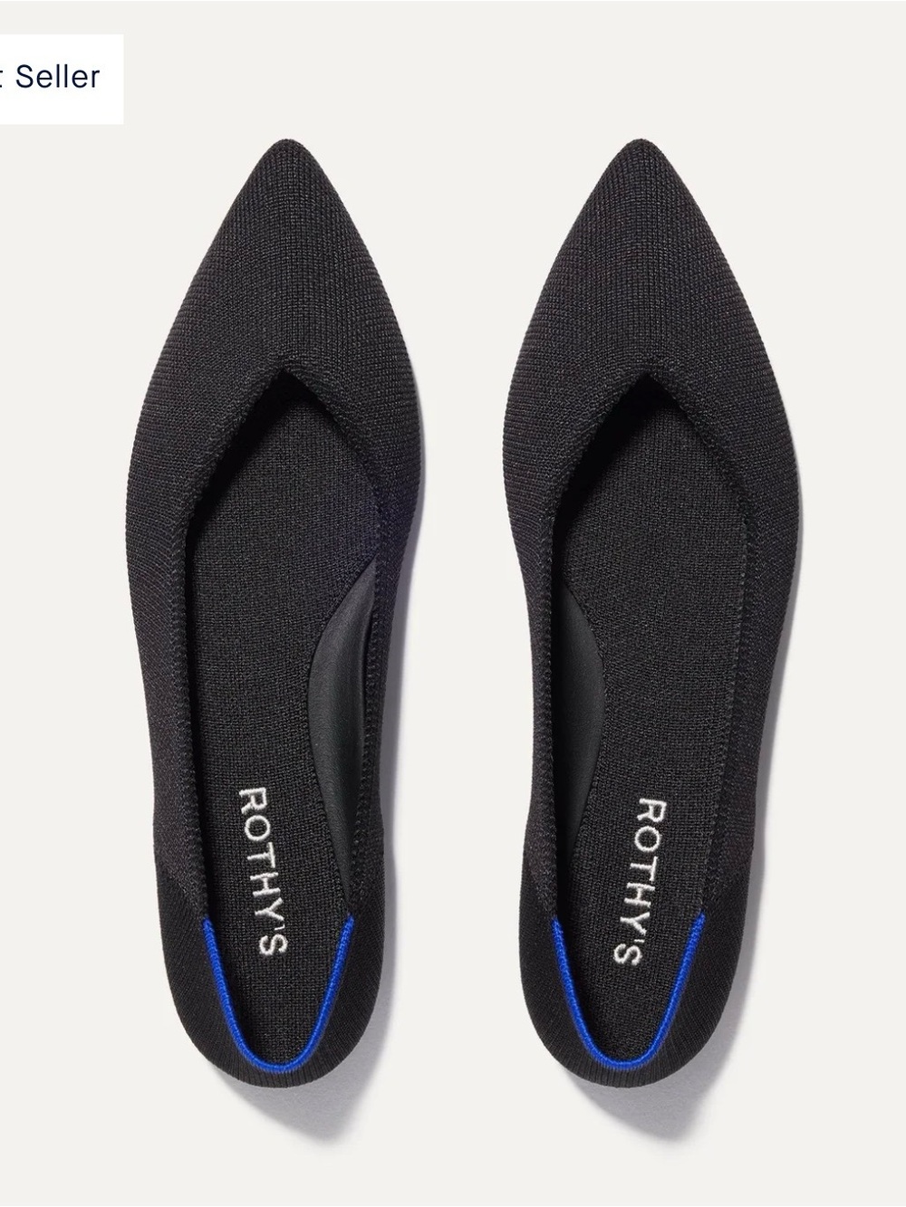 Rothy's Women's Black The Point II Flats Black Size 9.5